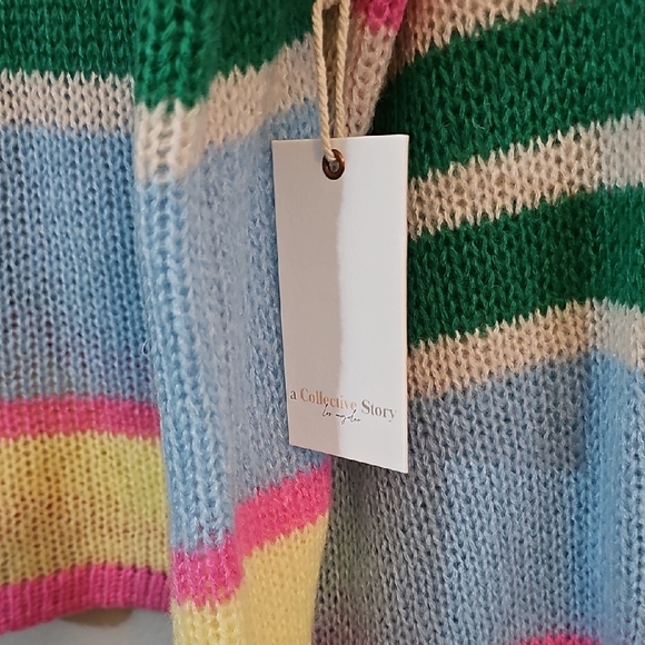NWT - A Collective Story Multicolor Striped Sweater, Womens Medium Oversized - Picture 4 of 6